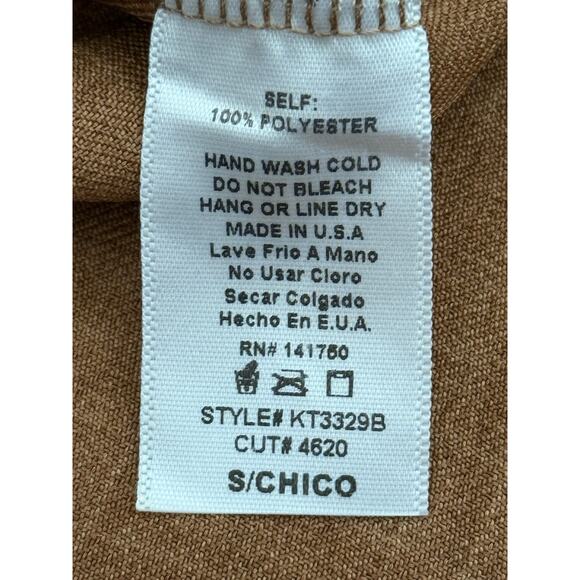 Orange Creek Los Angeles Faux Button Back Sz S Top Rust Balloon Sleeve USA Made - Picture 11 of 16